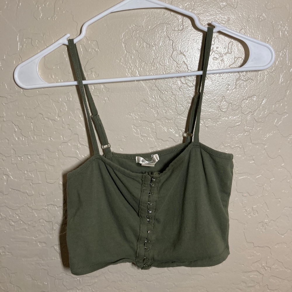 Olive Green Crop Tank